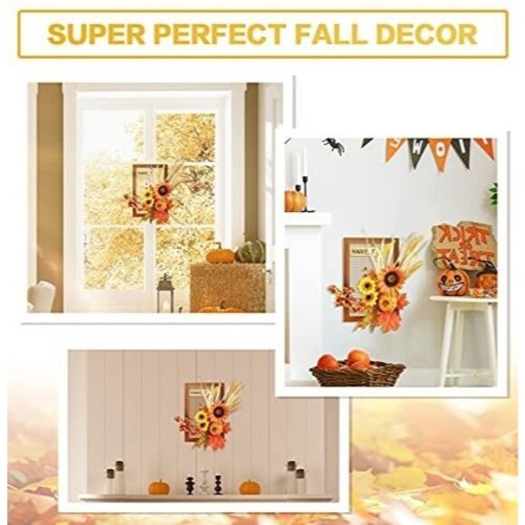 Flower Fall Decorations Home, Rustic Wooden Autumn Wall Decor for Living Room - Picture 6 of 7